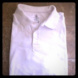 Short sleeve white Lands End kids polo